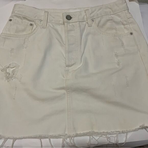 BOYISH Skirt Womens 28 White Denim Mini- Skirt - Picture 5 of 12